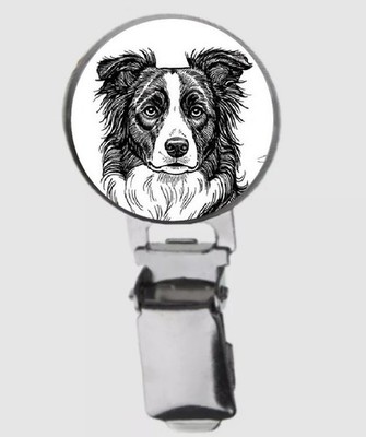 Border Collie Hund auf Kuppel Hund Show Ring Clip & Karte Event Ausweis Halter RefM