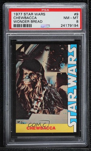 1977 Wonder Bread Star Wars #9 Chewbacca — PSA 8