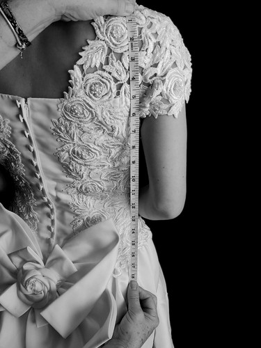 Vintage Bonny White Wedding Ball Gown 6 Altered Floral Rose Bow Bustle - Picture 13 of 21