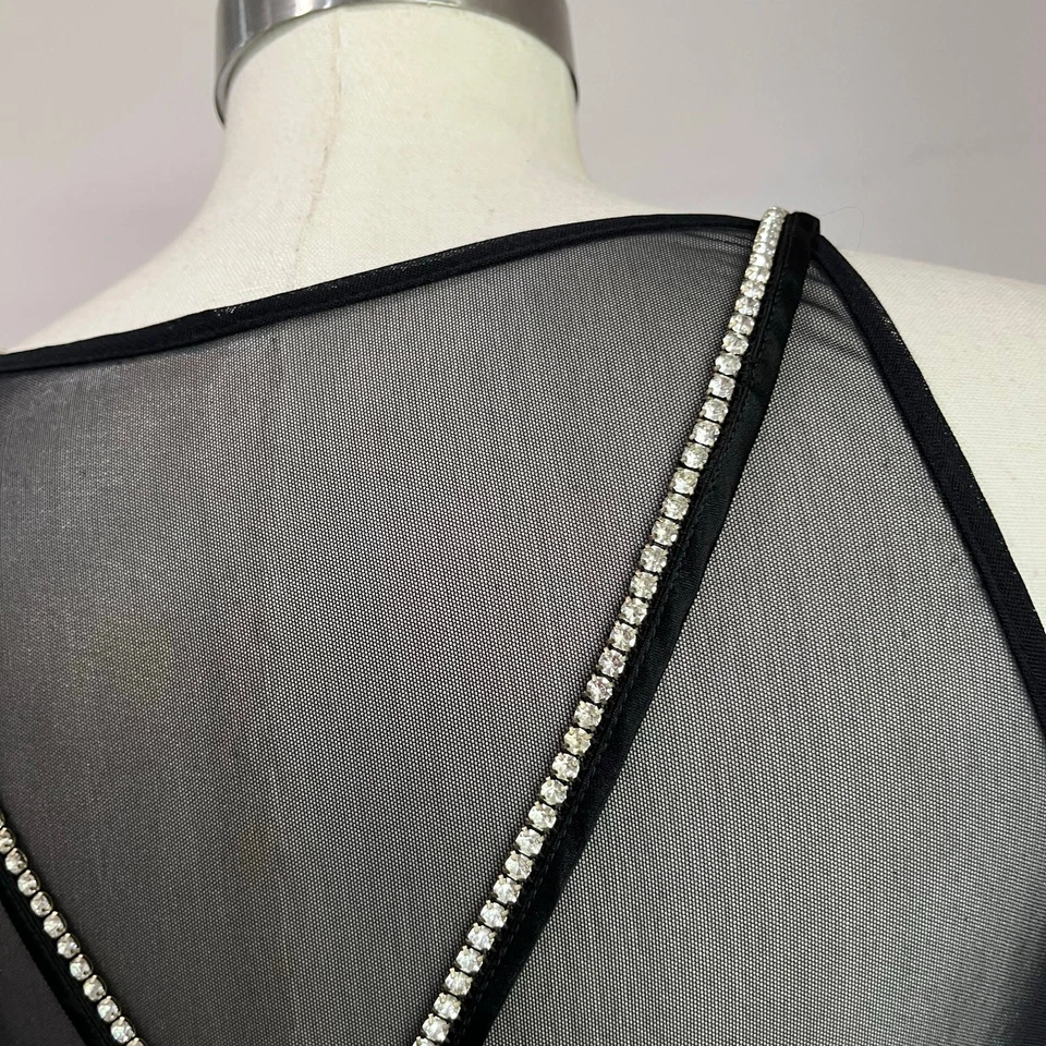 Maxi Vestido de Noche CDC Vintage Terciopelo Negro Talla Pequeña Y2K Caprimigoth Foto 4 de 4