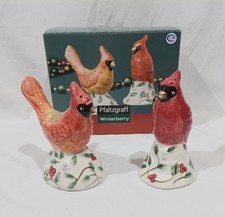 Pfaltzgraff Stonewear Cardinal Salt and Pepper Shaker Set Winterberry Pattern
