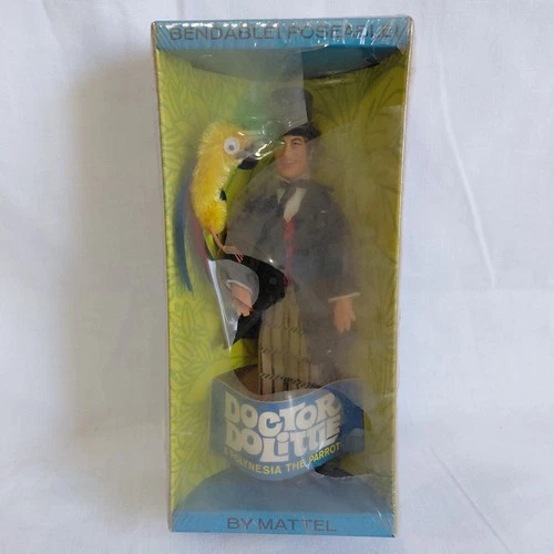 Doctor Dolittle & Polynesia the Parrot 1967 Mattel Bendable Poseable Doll New