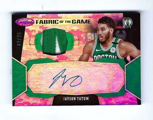 2020-21 Panini Certified #FG-JTY Jayson Tatum Celtics Patch Auto 09/25
