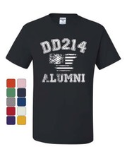 DD214 Alumni Distressed American Flag T-Shirt Military Veteran Tee Shirt