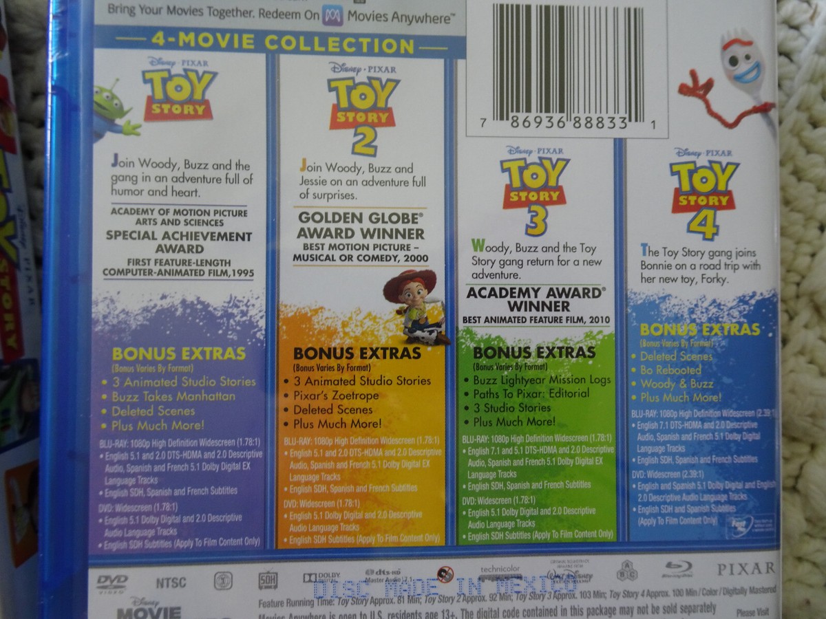 Toy Story 4-Movie Collection Blu-ray + DVD + Digital Code