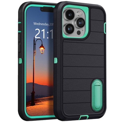 For iPhone 13/13 Pro Max Heavy Duty Shockproof Case Back Kickstand Phone Cover - Picture 7 of 63