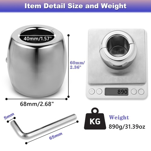 1.57" Heavy Ball Stretcher Weight 304 Stainless Steel Ball Stretching Weight - Picture 37 of 43