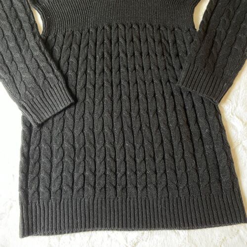 Damen klobig Kabelstrick schwarz Langarmpullover Kleid neu mit Etikett Gr. MED - Bild 3 von 6