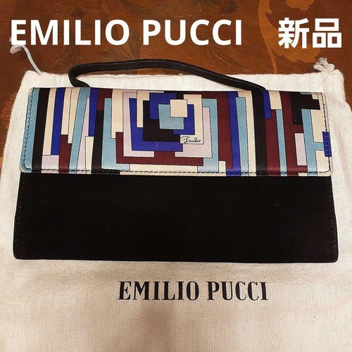 EMILIO PUCCI Pucci long wallet black beautiful condition rare from Japan