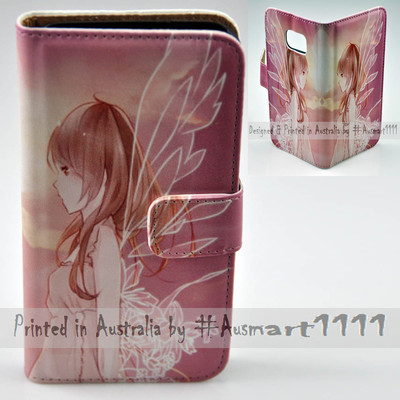 For Nokia Series - Girl with Wings Print Theme Wallet Mobile Phone Case Cover