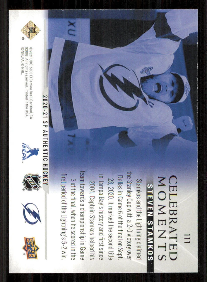 2020-21 SP Authentic #111 Steven Stamkos CM - Image 2 of 2