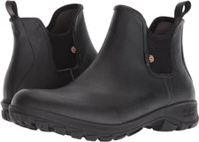 Bogs Men's Sauvie Slip On Low Height Chukka Waterproof Rain Boot Black Size 12