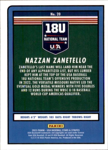 2023 Panini Stars & Stripes USA Baseball Optichrome Rookie Singles Choose Yours - Picture 41 of 199