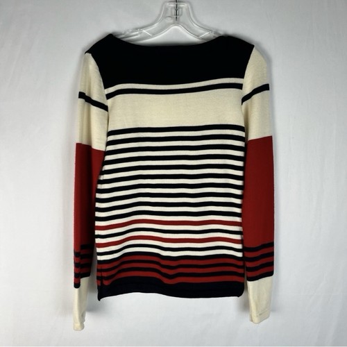 Uniqlo Ines De La Fressange Women's Blue Cream & Red Striped Fitted Knit Sweater - Picture 4 of 4
