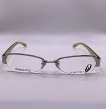 Nine West NW9338 26C Silver Metal Semi Rim Optical Eyeglasses Frame 52-17-140