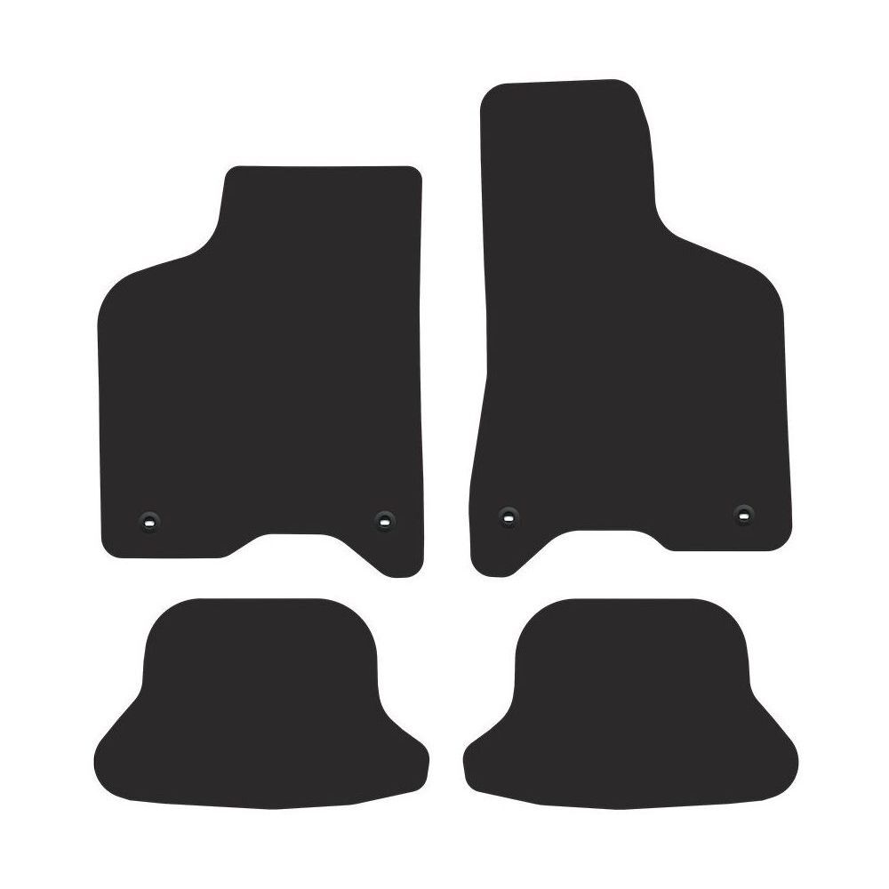 Tapis de sol velours premium et cuir noir sur mesure pour Volkswagen Lupo 1998-2005
