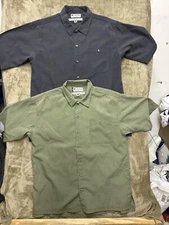 Vintage Columbia GRT Shirt Mens Large lot of 2 Short Sleeve Black green