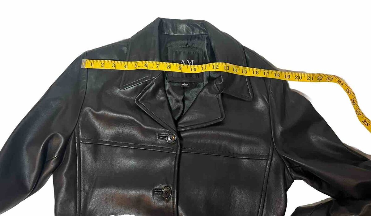 Womens L AM studio black leather jacket with pockets and Womens L AM studio black leather jacket with pockets and