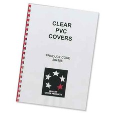 Image of 5 Star Office Comb Binding Covers PVC 200 Micron A4 Clear (Pack of 100)