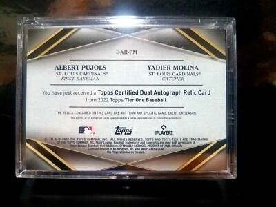 2022 Albert Pujols Yadier Molina Topps Tier One Dual Auto# 1/10 