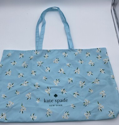 Kate Spade Aquamarine Floral Blossom Large Canvas Tote 22