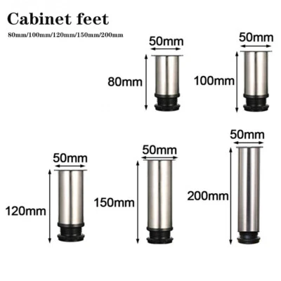 PAKASEPT 4PCS Adjustable Cabinet Legs Stainless Steel 80-200mm Kitchen Cabinet Couch Sofa