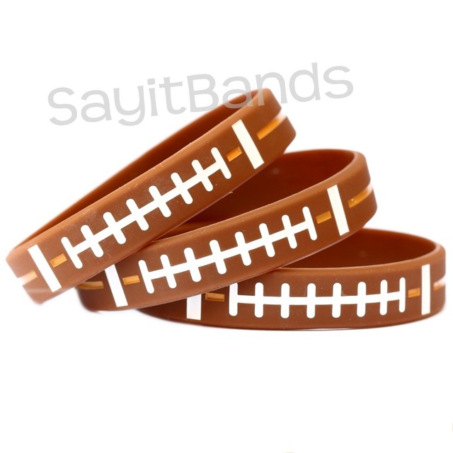 Set of FOOTBALL Thread Silicone Wristbands Wholesale Wrist Band Bracelet Lot eBay
