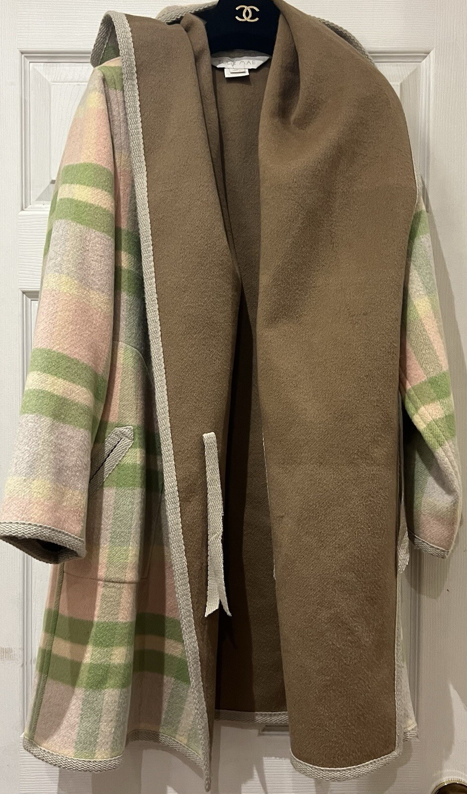 ELLIE MAE Abrigo Chaqueta de Lana con Capucha Dos Caras Auténtico Talla S-M