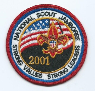 2001 National Jamboree Youth Patch, Horizontal Twill, Molded Plastic Back