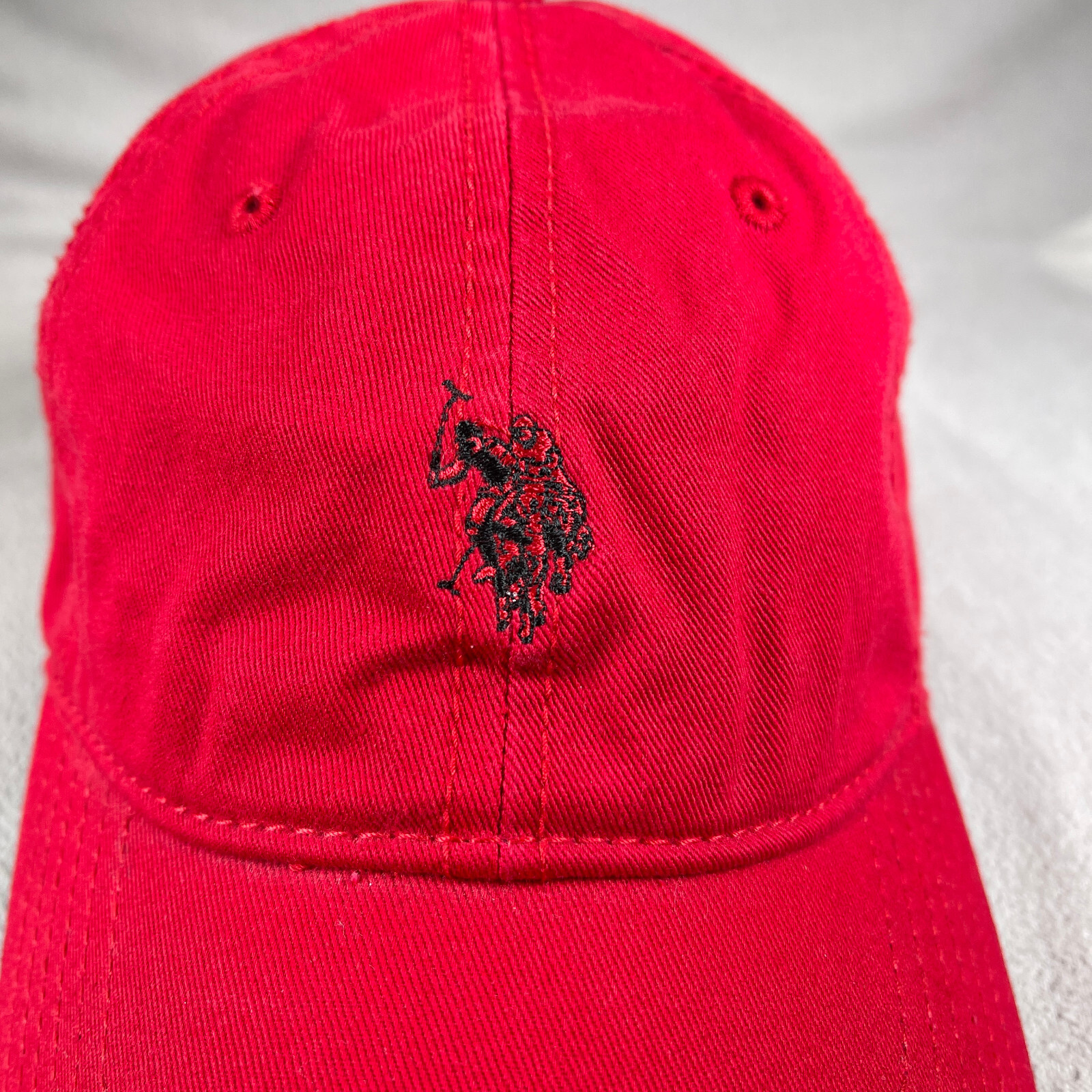 Cappello US Polo Assn Uomo OS Rosso Strapback Berretto Ralph Lauren Minimal Ricamato Pony