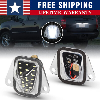 2X LED License Plate Tag Light Lamp For 2007-2014 Chevy Tahoe Suburban GMC Yukon