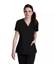 Barco One Women's 5Pocket V-Neck YOKE  SIDE PANEL Scrub Top XSmall NWT
