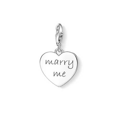 NEW Thomas Sabo Sterling Silver Marry Me Heart Charm Love Proposal