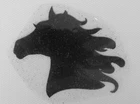 IRON ON TRANSFER patch glitter foil black horse head animal 3 inches BM272