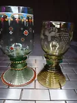 Antique Römer Glas revival Lot Of 2 Theresienthal Egermann Bohemian Revival 