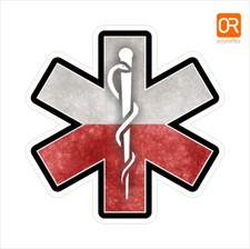 Polen - Poland  Star of Life Logo,  Aufkleber - Sticker