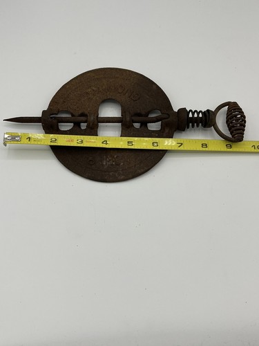 Amortiguador de diamante de hierro fundido Adams CO 6 pulgadas Dubuque IA Primitive tiene número de patente - Imagen 6 de 11
