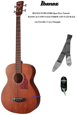 Basso Acustico Ibanez PCBE12-OPN - 6 Corde, Top Abete, Fondo Mogano, Tastiera Acero, Open Pore Natural - Foto 5