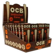 OCB Virgin Unbleached Cone 1 1/4 Size 32 x 6 (192 Cones) Free Shipping