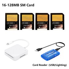 JJOYQKAI Smartmedia Card 16MB 32MB 64MB 128MB SM Card w/ Card Reader Adapter