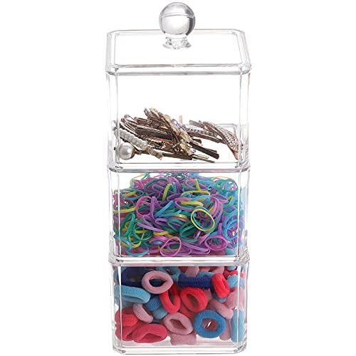 Tecbeauty 3 Drawer Hair Accessory Storage Containers Stackable Acrylic