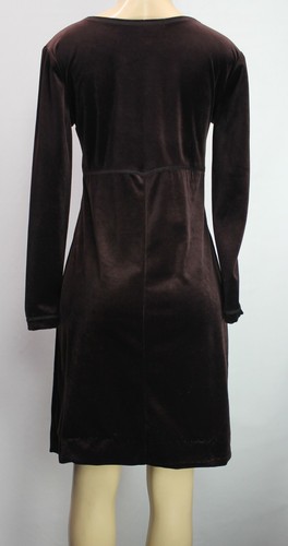 Vintage Nina Piccalino Women's Dress Long Sleeve Velvet Brown Size 8 - Picture 6 of 8