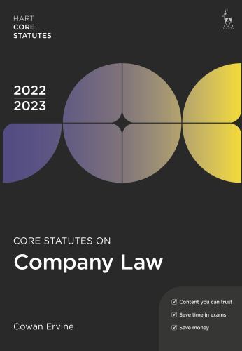 Hart Core Statutes Ser.: Core Statutes on Company Law 2022-23 by Cowan Ervine...
