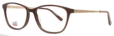 CAFE LUNETTES 3287 C1 Brown Womens Semi Cat Eye Full Rim Eyeglasses 52-16-135