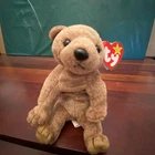 Vintage Retired TY Beanie Baby Pecan Bear 1999 with Hang Tag Light Brown Plush