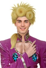 Men's Anime-Inspired Golden Blonde Wig, Short Layered Costume Hairpiece