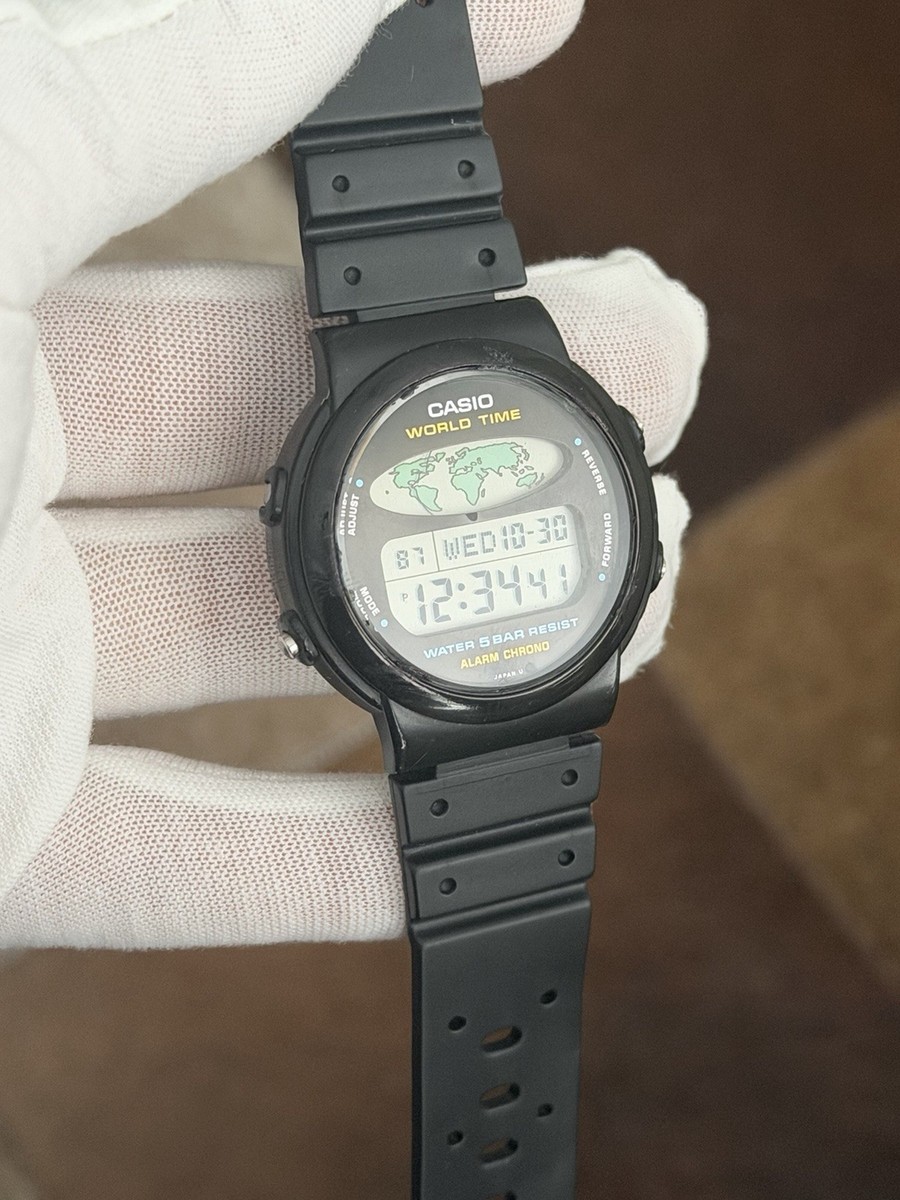 1980s【CASIO】オールドカシオ W-60U World Time 腕時計 Rare Vintage Casio World Time W-60U Men's Digital Sports Watch JDM