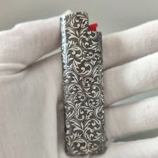 S925 Silver Handmade Lighter Case Cover Fits Bic J3/ J5 Lighter Case Cover Shell