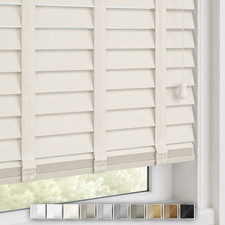 Custom Made To Measure Faux Wood Taped Venetian Blinds - White/Grey/Cream/Brown