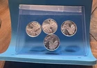 LOT (4) 1/10 OZ .999 FINE SILVER • U.S. WALKING LIBERTY Rounds 🔵🇺🇸⭐️